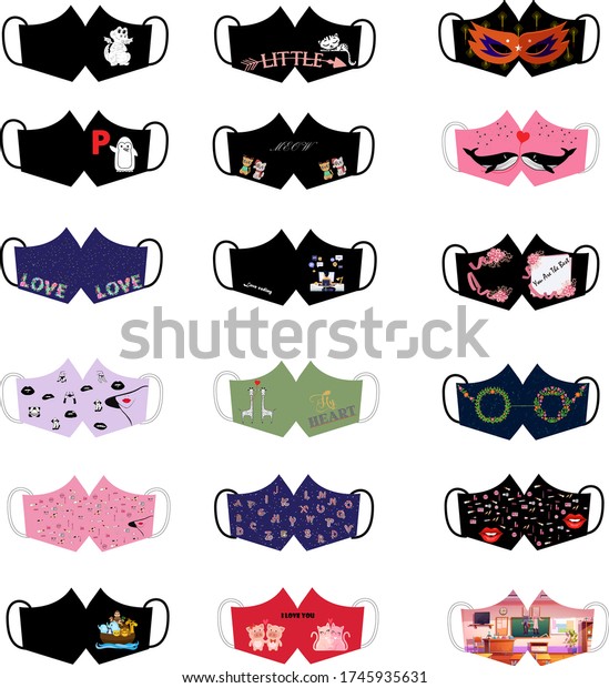 Download Fabric Mask 3d Design Covid19 Sublimation Stock Vector Royalty Free 1745935631