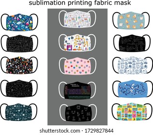 Fabric Mask Design For Covid-19 Sublimation Printing Screen Template