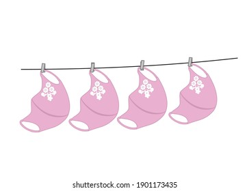 Fabric mask isolate on white background.vector
