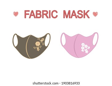 Fabric mask isolate on white background.