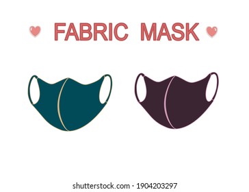 Fabric mask isolate on white background.