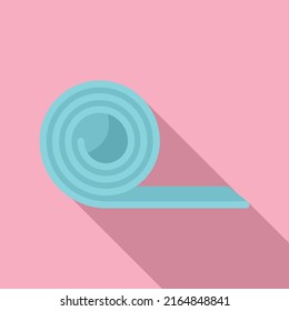 Fabric mat icon flat vector. Yoga roll. Pilates gym