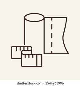 Fabric and meter line icon. Fabric, meter, tailoring. Fashion industry concept. Vector illustration can be used for topics like business, fashion, marketing