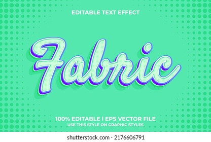 Fabric Morning 3d Text Effect With Soft Theme. Tosca Typography Template For Minimalist Tittle