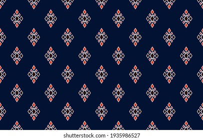 Fabric Morocco, geometric ethnic oriental seamless pattern traditional Design for background,carpet,wallpaper.clothing,wrapping,Batik fabric,Vector illustration.embroidery style.