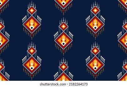 Fabric Morocco, geometric ethnic oriental seamless pattern traditional Design for background,carpet,wallpaper.clothing,wrapping,Batik fabric,Vector illustration.embroidery style.
