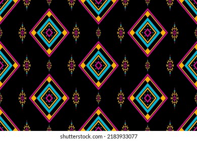 Fabric Morocco, geometric ethnic oriental seamless pattern traditional Design for background,carpet,wallpaper.clothing,wrapping,Batik fabric,Vector illustration.embroidery style.