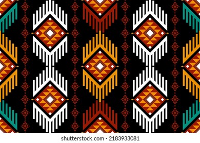 Fabric Morocco, geometric ethnic oriental seamless pattern traditional Design for background,carpet,wallpaper.clothing,wrapping,Batik fabric,Vector illustration.embroidery style.