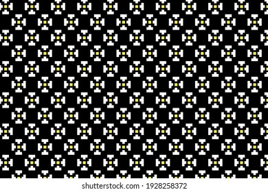 Fabric Morocco, geometric ethnic pattern seamless flower color oriental. Background, Design for fabric, curtain, carpet,  wallpaper, clothing, wrapping, Batik, vector illustration.
