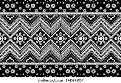 Fabric Morocco, geometric ethnic pattern seamless flower color oriental. Background, Design for fabric, curtain, carpet, clothing, wrapping, Batik, vector illustration, rhombus pattern antique.