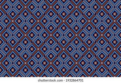 Fabric morocco,geometric ethnic pattern traditional Design for background,carpet,wallpaper,clothing,wrapping,Batik,fabric,sarong,Vector illustration embroidery style.