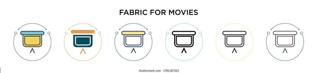 Fabric for movies icon in filled, thin line, outline and stroke style. Vector illustration of two colored and black fabric for movies vector icons designs can be used for mobile, ui, web