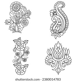 Fabric neck design, pattern traditional, floral necklace embroidery design for fashion clothing design for textile print.