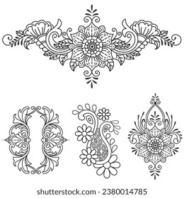 Fabric neck design, pattern traditional, floral necklace embroidery design for fashion clothing design for textile print.
