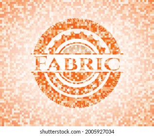 Fabric orange mosaic emblem. Vector Illustration. Detailed. 