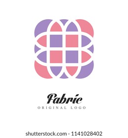 Fabric original logo, design element for company identity, craft store, advertising, poster, banner, flyer vector Illustration on a white background