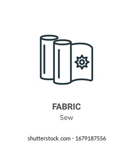 Fabric outline vector icon. Thin line black fabric icon, flat vector simple element illustration from editable sew concept isolated stroke on white background