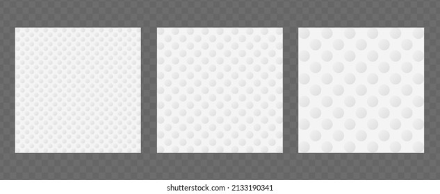 Gewebe, Papier oder Matratzen, gepunktete Textur. Abstraktes, weißes geometrisches Muster mit Punkten für Ihr Design. Hintergrundvorlagensatz