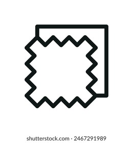 Icono aislado de parche de tela, Vector de material de tela con trazo editable