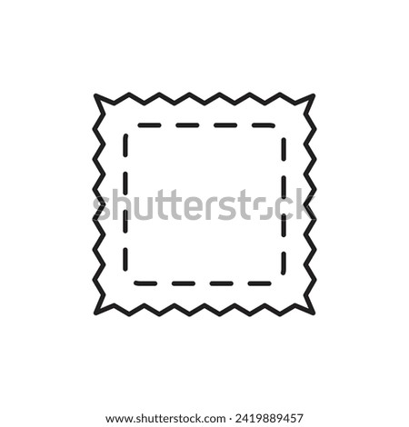 Fabric patch piece icon design, fabric sample symbol, isolated on white background, vector illustration