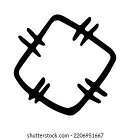 Fabric patch piece line doodle icon. linear style sign for mobile concept and web design. Fabric swatch outline vector icon. Symbol, logo illustration.