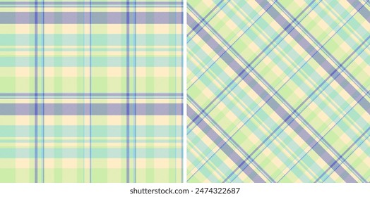 Fondo de patrón de tela de Vector textil a cuadros con una textura de cuadros sin costuras de tartán. Establecer en colores degradados. Tendencias de la moda de octubre.