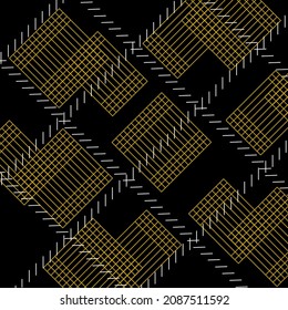 Fabric pattern Black Gold Vector AI eps