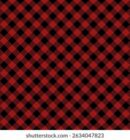 Fabric pattern, black and red checkered pattern, gift wrapping paper , seamless pattern 