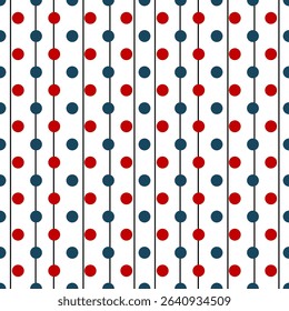  Fabric pattern, blue and red polka dots pattern, gift wrapping paper , seamless pattern 