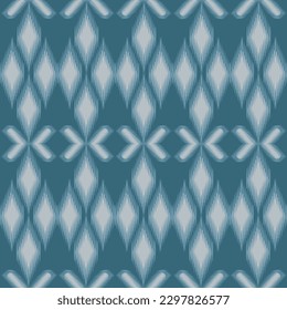 Fabric pattern in blue-blue tones. folk traditional geometric fabric pattern