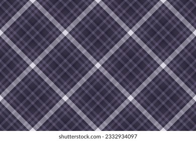 Fabric pattern check of seamless textile texture with a vector plaid tartan background in dark and pastel colors.