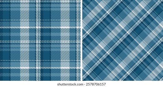 Fabric pattern check of tartan seamless textile with a vector plaid texture background. Set in winter colours for uniform ideas for different professions.