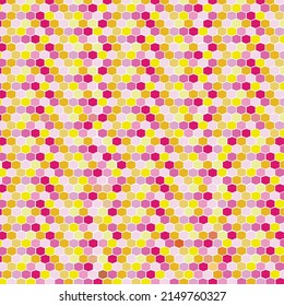 The fabric pattern is a combination of many shapes and colors arranged together to create a beautiful pattern.