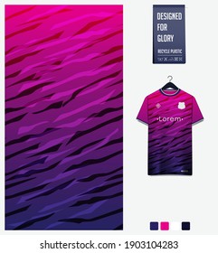 Fabric pattern design. Abstract pattern on blue violet background for soccer jersey, football kit, bicycle, e-sport, basketball, sports uniform, t-shirt mockup template. Abstract background. Vector.