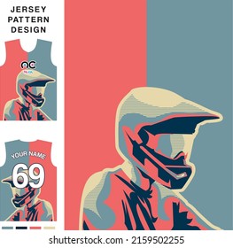 Fabric pattern design. Background for motocross, bicycle kit or sports uniform. T-shirt mockup template.  jersey pattern. Abstract background