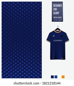 Fabric pattern design. Blue gradient geometry shape textile pattern. Soccer jersey, football kit, bicycle, e-sport, basketball.sports uniform.T-shirt mockup template. Abstract sport background vector.