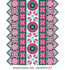 Fabric Pattern Design
Ethnic Fabric Pattern
Black Pink Green Fabric Pattern
Textile Business
Cushion Cover
Ethnic Geometry
Pixel Art