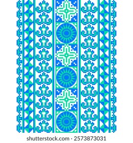 fabric pattern design
ethnic fabric pattern
blue and green fabric pattern
Textile business
cushion cover
ethnic geometry
Pixel Art