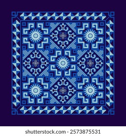 fabric pattern design
ethnic fabric pattern
blue and white fabric pattern
Textile business
cushion cover
ethnic geometry
Pixel Art