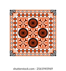 fabric pattern design
ethnic fabric pattern
Orange and black cloth pattern
star shape
Textile business
cushion cover
ethnic geometry
Pixel Art