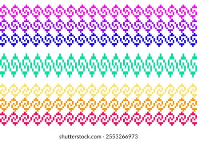fabric pattern design
ethnic fabric pattern
Rainbow fabric pattern
rainbow colors
Textile business
cushion cover
ethnic geometry
Pixel Art