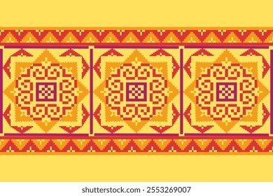 fabric pattern design
ethnic fabric pattern
Yellow and red cloth pattern
triangle
Textile business
cushion cover
ethnic geometry
Pixel Art