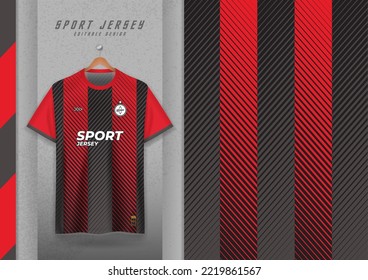 Diseño de patrones de tela para camisetas deportivas, camisetas de fútbol, camisetas de correr, camisetas, camisetas de entrenamiento, rayas rojas y negras.