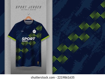 Fabric pattern design for sports t-shirts, soccer jerseys, running jerseys, jerseys, workout jerseys. Navy with green oblique stripes