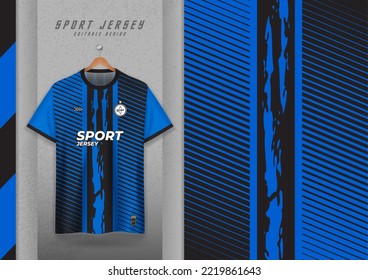 Fabric pattern design for sports t-shirts, soccer jerseys, running jerseys, jerseys, workout jerseys, blue stripes.