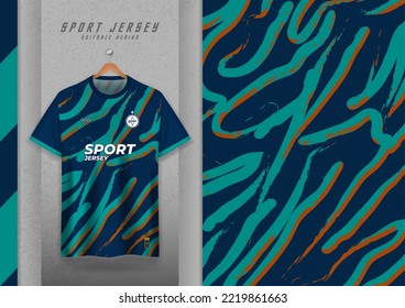 Fabric pattern design for sports t-shirts, soccer jerseys, running jerseys, jerseys, workout jerseys, blue wave pattern.