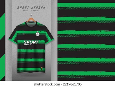 Fabric pattern design for sports t-shirts, soccer jerseys, running jerseys, jerseys, workout jerseys. green black stripes