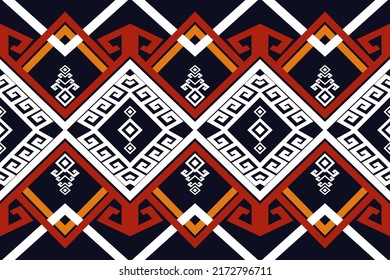 
Fabric Pattern Design, Thai Silk Style, Squares, Red, Orange, White, Crossed, Arranged On A Dark Circular Background. Beautiful Bouquet
For Clothing, Home Decoration.