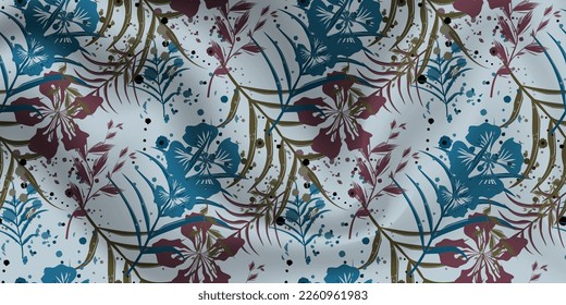 Fabric pattern design in vector illustration. Creative collage contemporary seamless pattern. Repeatable background vintage textile. Summer fashion style. 