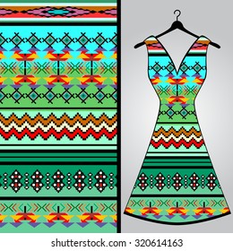 Fabric Pattern Design Womans Dress Vector: vector de stock (libre de